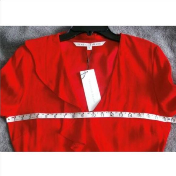 Veronica Beard Odessa Ruffle Poppy Red Dress 8 - Picture 6 of 8